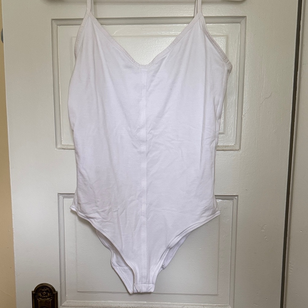 White Spaghetti Strap Bodysuit